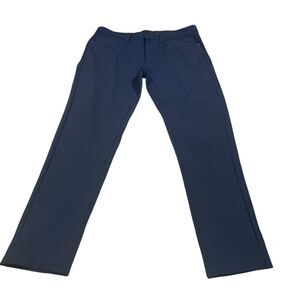 Luke & Dutch Mens Navy Blue 2 Way Stretch Office Golf Pants 36x32 Casual Comfort